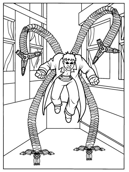 Coloriage Docteur Octopus magique dessin gratuit à imprimer