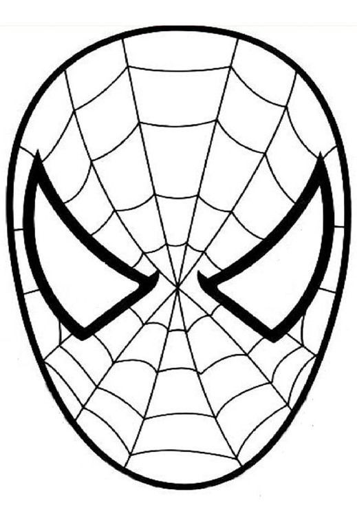 Coloriage Masque de Spiderman Facile dessin gratuit à imprimer