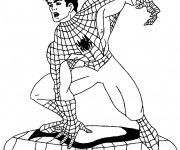 Coloriage Peter Parker enlève son masque