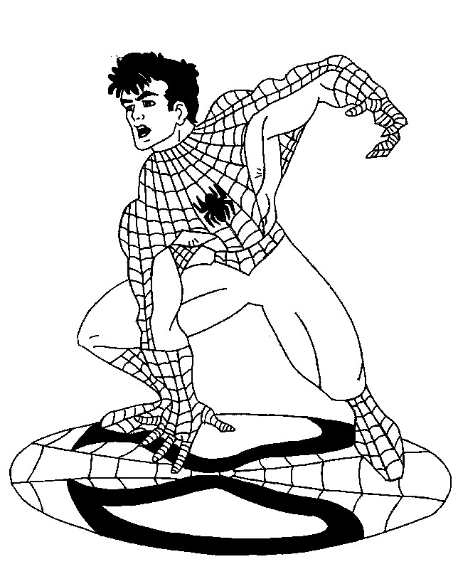 Coloriage Peter Parker enlève son masque dessin gratuit à imprimer