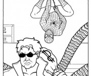 Coloriage Scène de Spiderman et Docteur Octopus