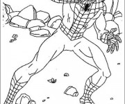Coloriage Spiderman dans Le Désert