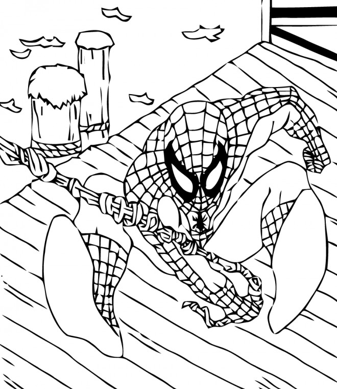 Coloriage Spiderman dessin animé dessin gratuit à imprimer