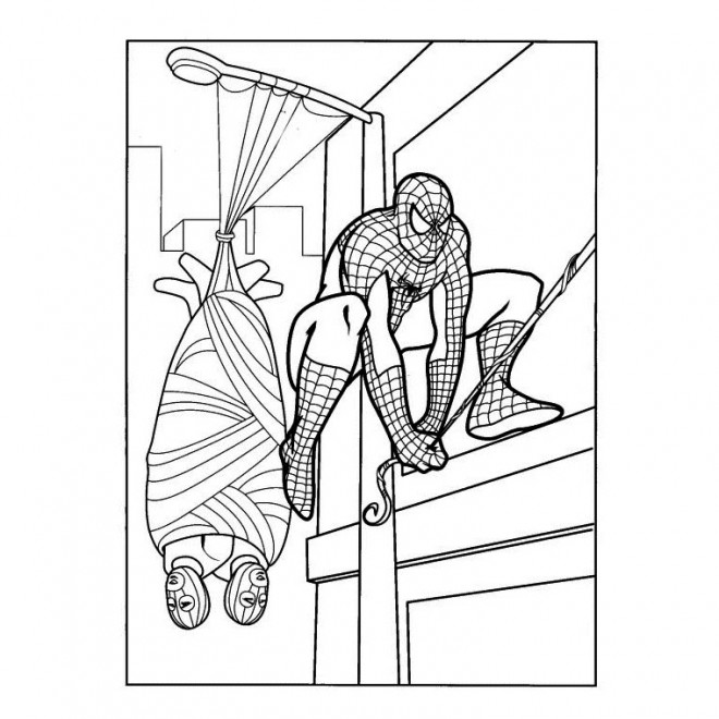 Coloriage spiderman facile 34 gratuit imprimer en ligne