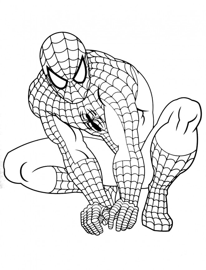 Coloriage Spiderman Facile gratuit à imprimer