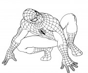 Coloriage et dessins gratuit Spiderman Facile stylisé à imprimer