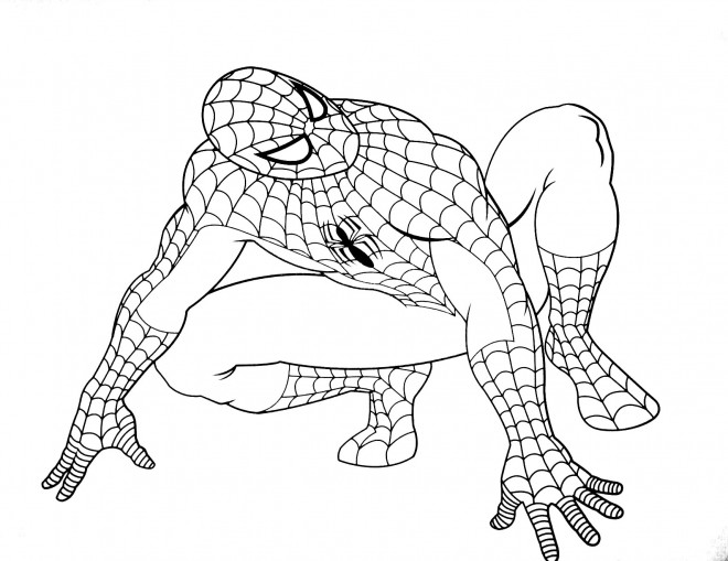 Coloriage et dessins gratuits Spiderman Facile stylisé à imprimer