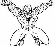 Coloriage Spiderman maternelle en action