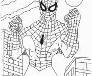 Coloriage Spiderman prêt au combat