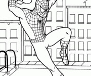 Coloriage et dessins gratuit Spiderman saute à imprimer