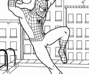 Coloriage Spiderman saute