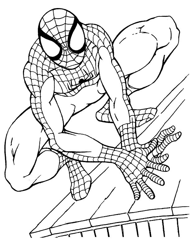 Coloriage et dessins gratuits Spiderman te regarde à imprimer