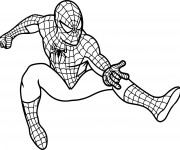 Coloriage Spiderman va lancer ses filets