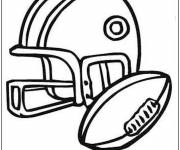 Coloriage ballon et casque de football am&eacute;ricain