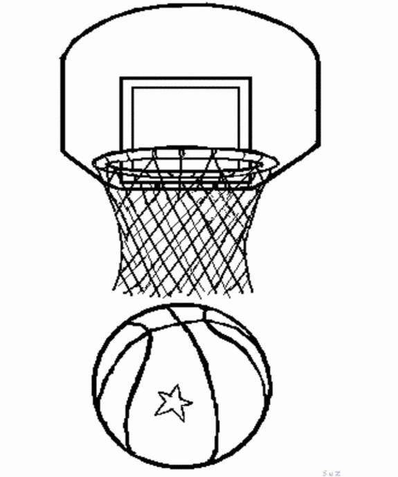 Coloriage Ballon Et Panier De Basketball Dessin Gratuit à