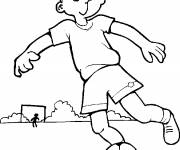 Coloriage Jeune footballeur drôle