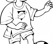 Coloriage Jeune footballeur pour gar&ccedil;on