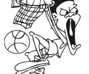 Coloriage Joueur de Basket dr&ocirc;le