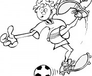 Coloriage Joueur de foot qui fait rire
