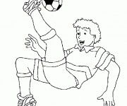 Coloriage Joueur tire le Ballon