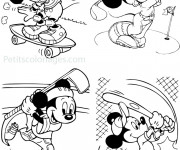 Coloriage et dessins gratuit Mickey Mouse Sportif à imprimer
