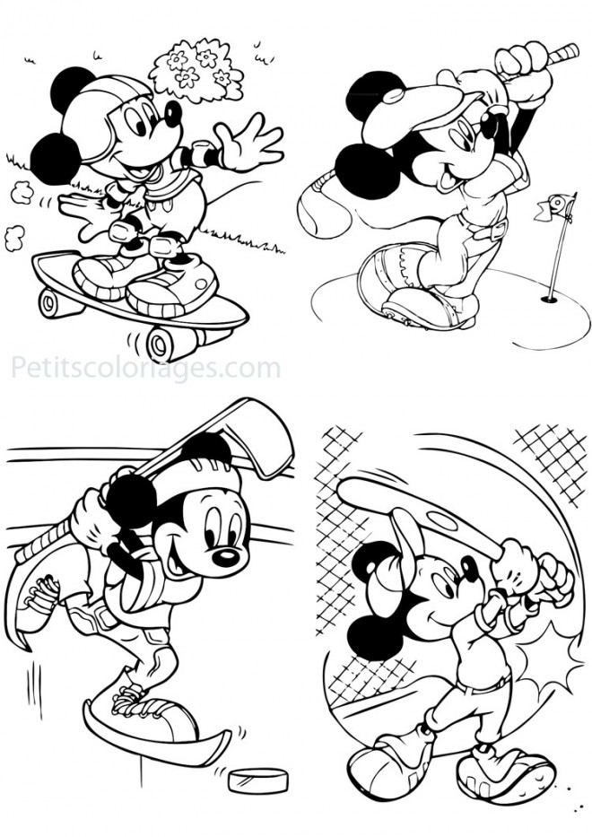 Coloriage et dessins gratuits Mickey Mouse Sportif à imprimer
