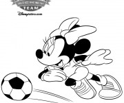 Coloriage Minnie joueur de Foot Disney