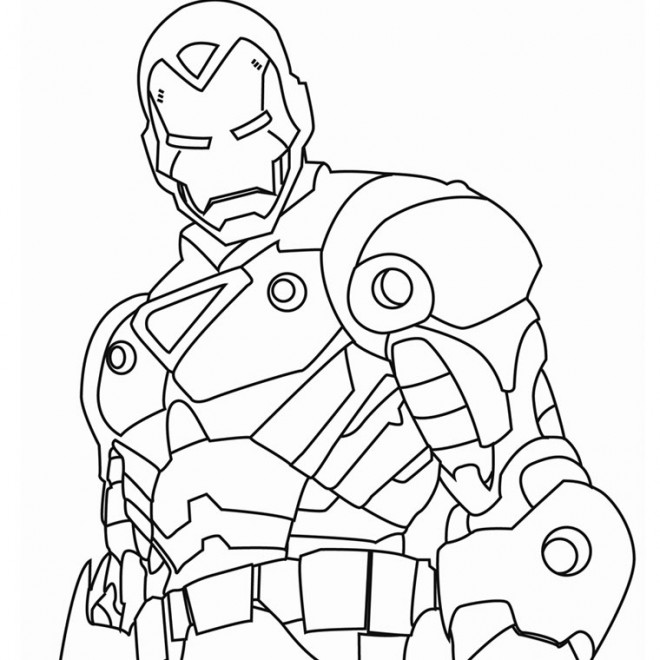Coloriage Iron Man métalique dessin gratuit à imprimer
