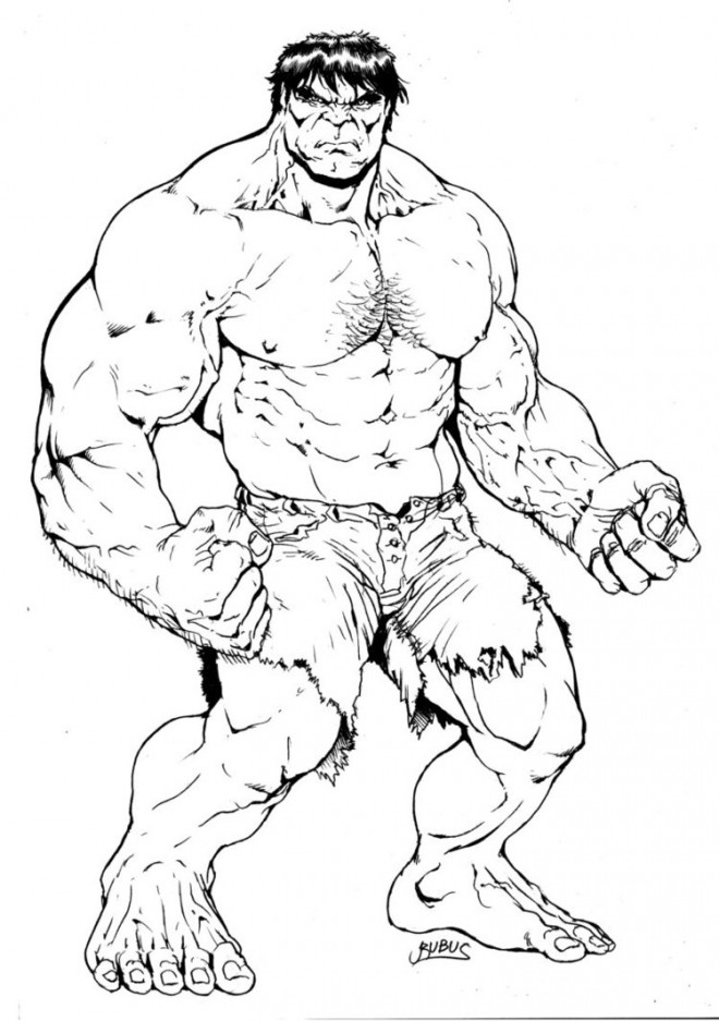 Coloriage et dessins gratuits Super Héro Hulk Portrait à imprimer