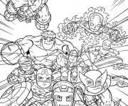 Coloriage Super H&eacute;ros et leur force sp&eacute;cial
