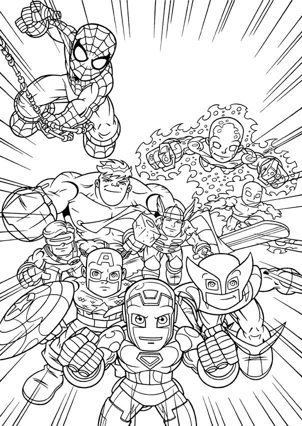 Coloriage Super Heros Marvel 20 gratuit à imprimer en ligne