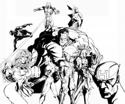 Coloriage Super H&eacute;ros Marvel artistique