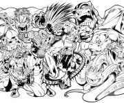 Coloriage Super H&eacute;ros Marvel en noir