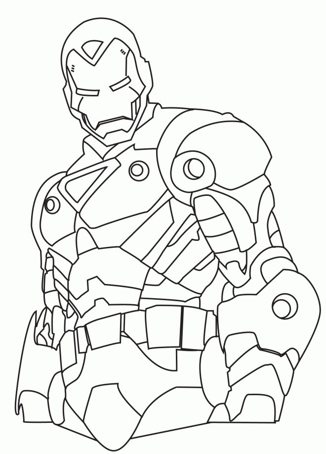 Coloriage et dessins gratuits Super Héros Marvel Iron Man à imprimer