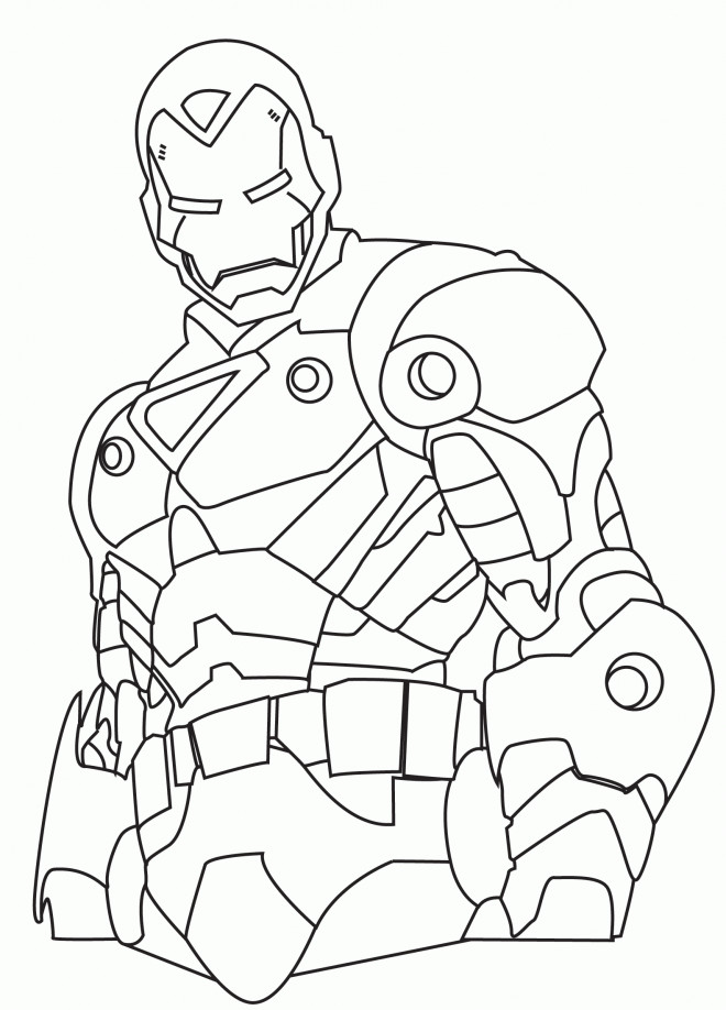 Coloriage Super Héros Marvel Iron Man Dessin Gratuit à Imprimer