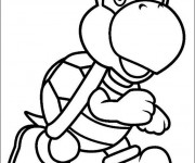 Coloriage Koopa en marche couleur