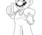 Coloriage Mario en pleine confiance