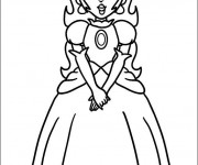 Coloriage Princesse Peach stylisé à découper
