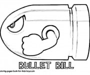 Coloriage Super Mario Bullet Bill