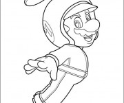 Coloriage Super Mario dans l'air