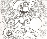 Coloriage Super Mario difficile