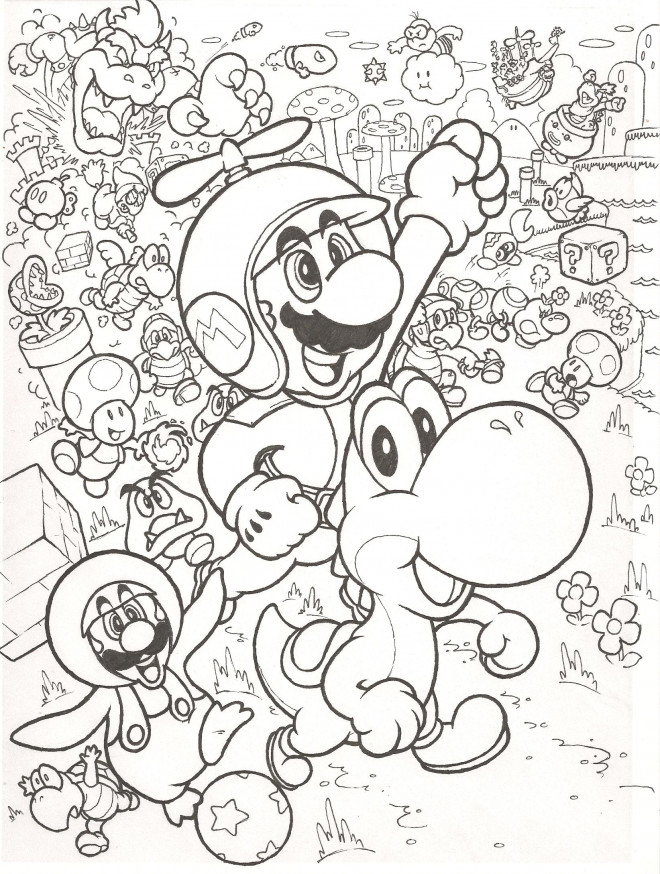 Coloriage et dessins gratuits Super Mario difficile à imprimer