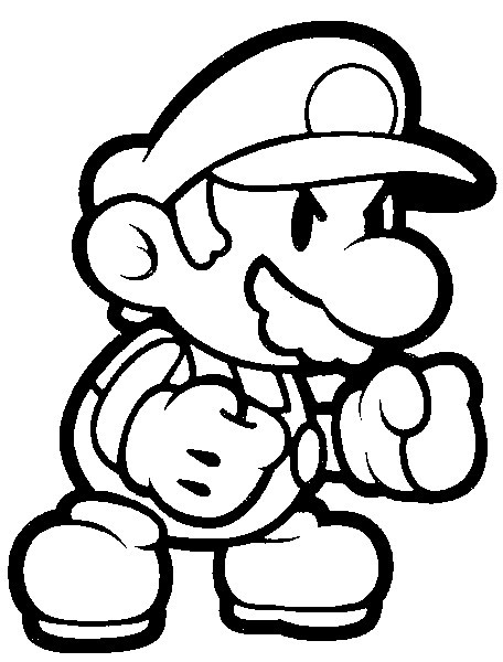 Coloriage et dessins gratuits Super Mario en colère à imprimer