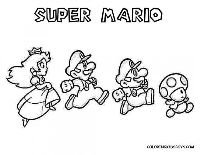 Coloriage et dessins gratuits Super Mario en courant facile à imprimer