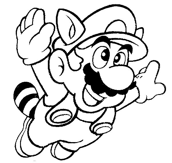 Coloriage et dessins gratuits Super Mario en vol à imprimer
