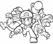 Coloriage Super Mario et ses amis