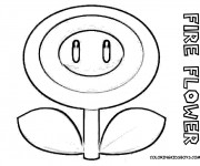 Coloriage Super Mario fleur de Feu dessin gratuit à imprimer