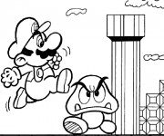 Coloriage et dessins gratuit Super Mario jeux pour enfant à imprimer