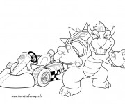 Coloriage Super Mario Kart Bowser
