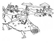 Coloriage &OElig;uvre Danse avec un bouquet